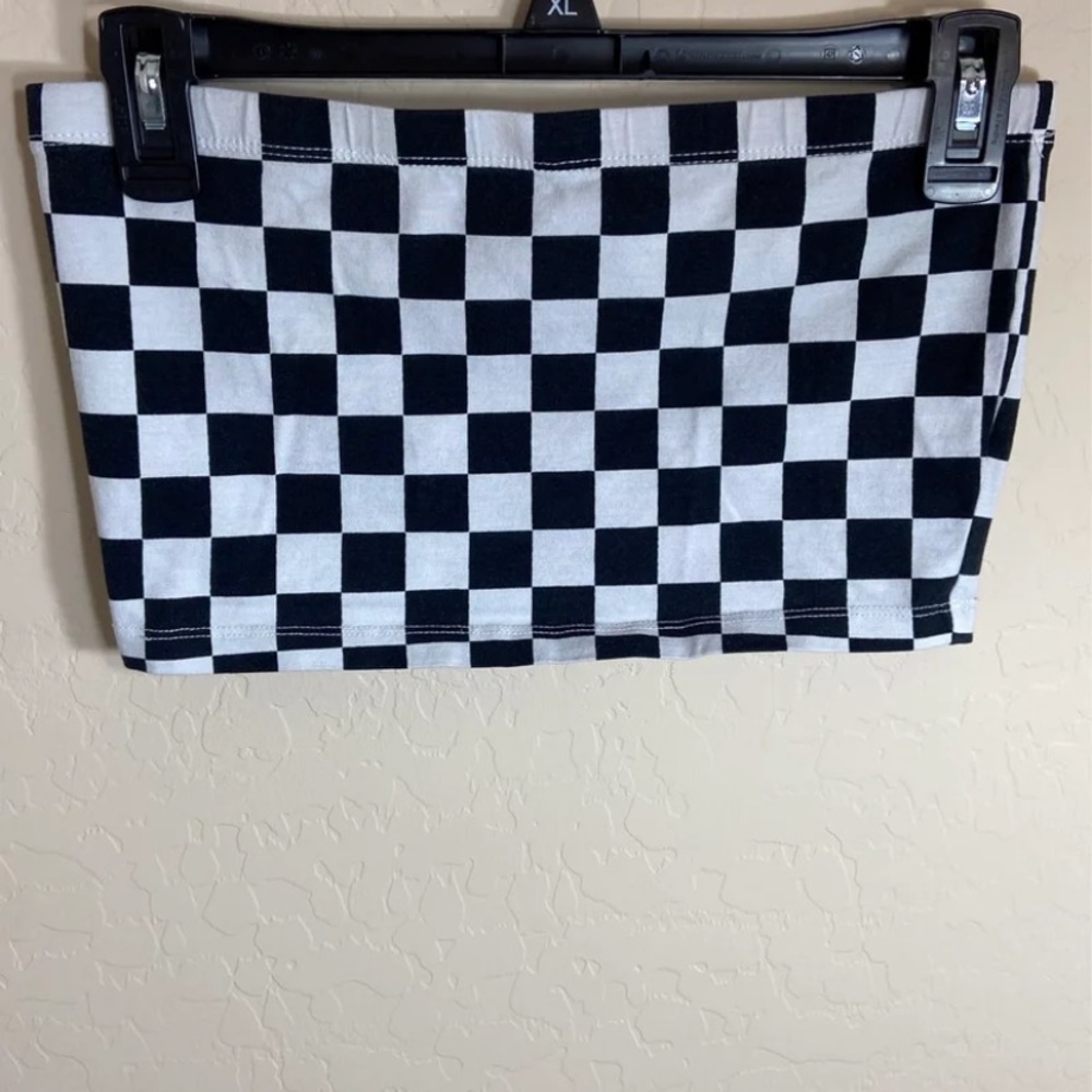 Checkered print tube top